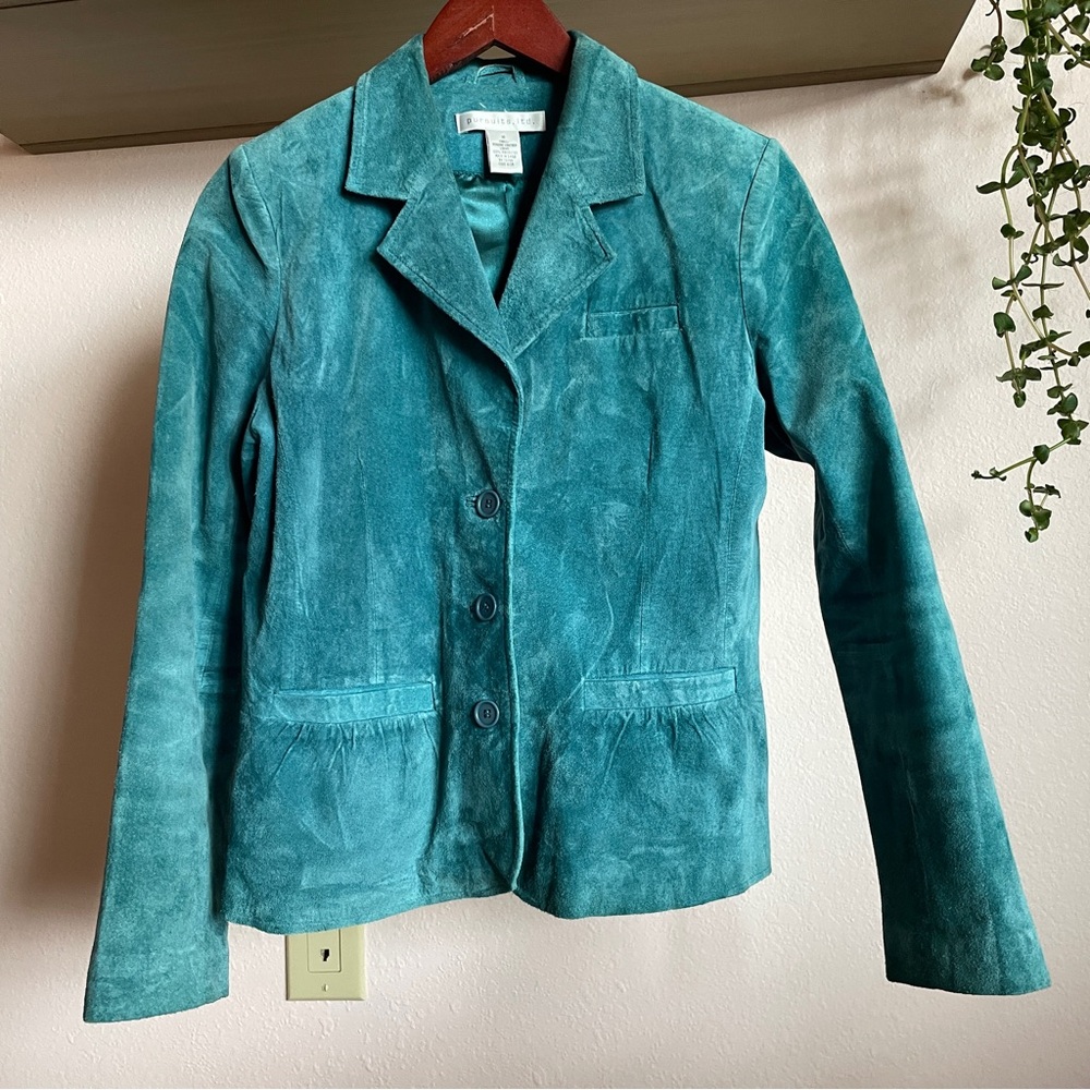Teal Suede Blazer